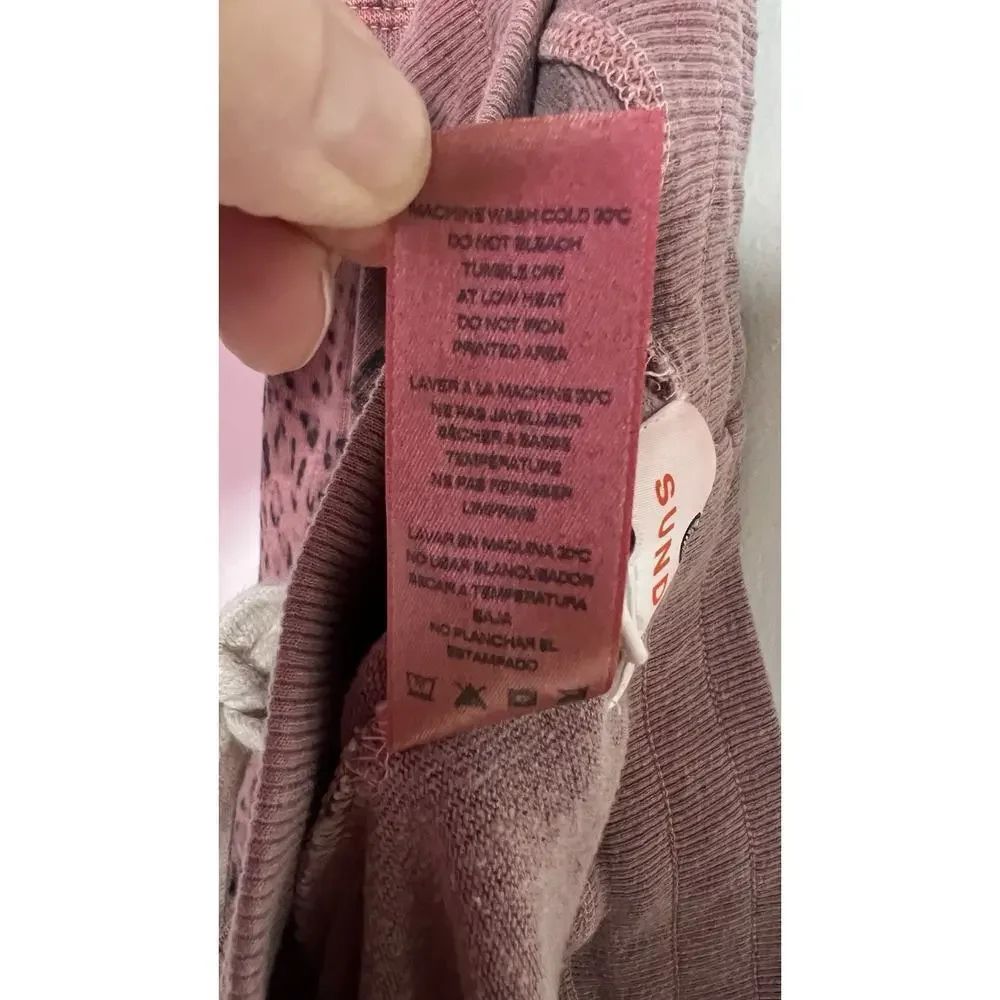 Anthropologie Sundry Pink Leopard Cargo High Waisted Jogger Womens Size 4/ US XL
